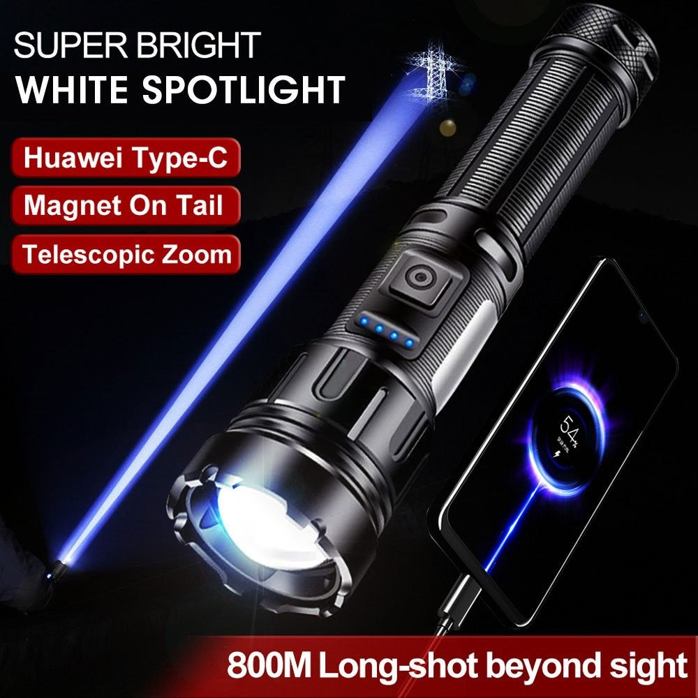 Super Bright LED Tactical Flashlight 1000000 Lumens, Rechargeable, Waterproof