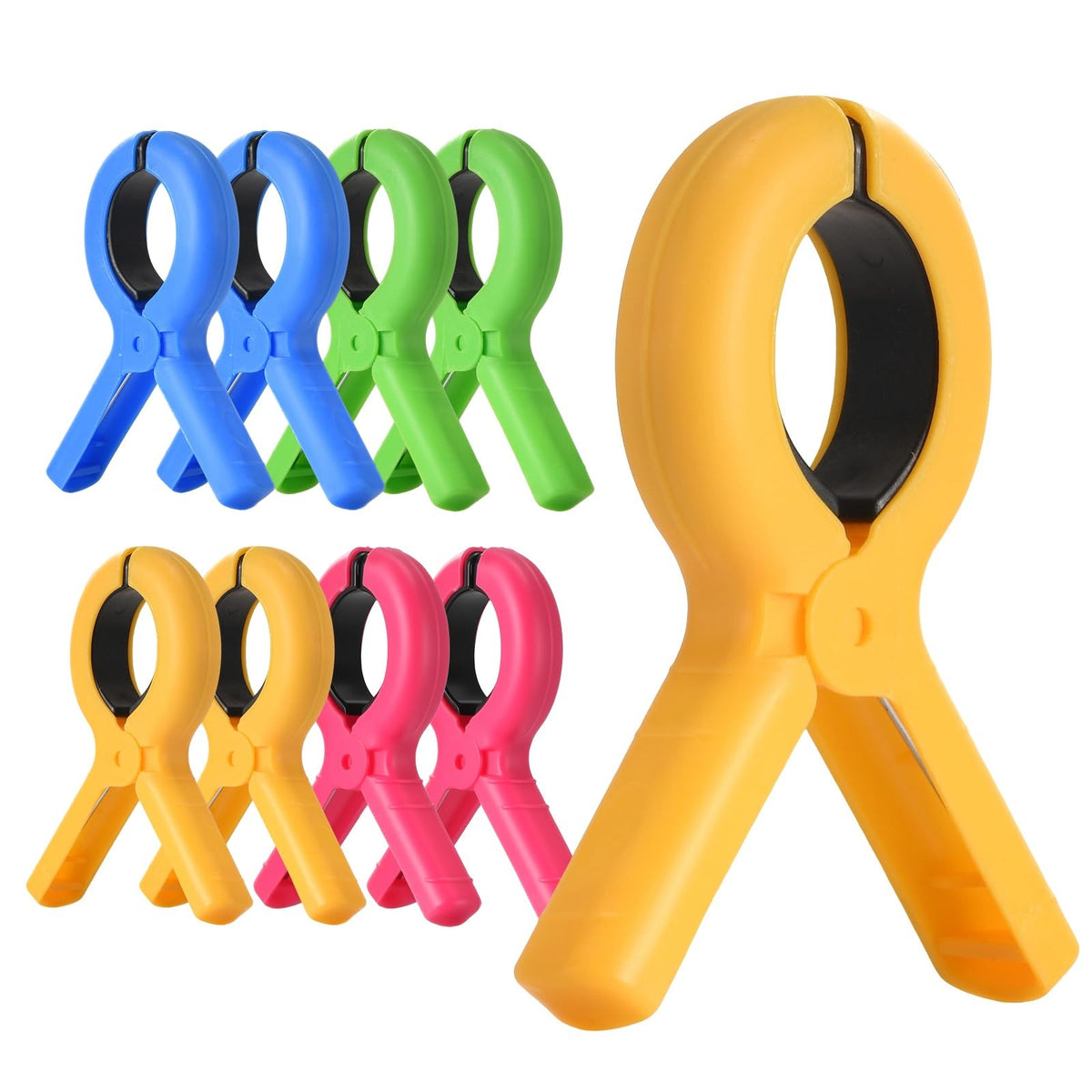 Large Beach Towel Clips 8 Pack - Portable, Rustproof & Multi-Purpose