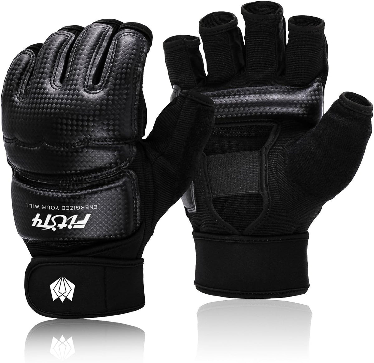 Breathable Boxing Gloves for Martial Arts Training - Faux Leather, Medium