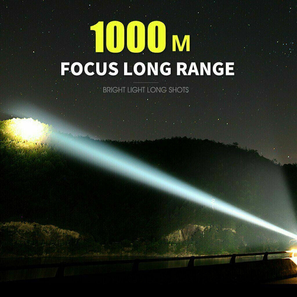 Super Bright Rechargeable LED Flashlight with Zoom, 1500+ Lumens, Waterproof
