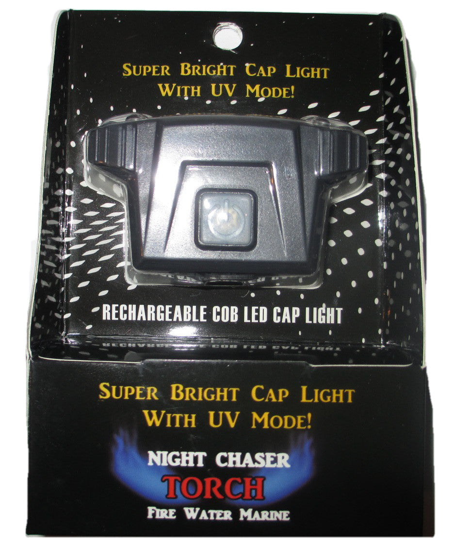 Rechargeable COB LED Cap Light with UV Black Light for Fishing, Waterproof & Adjustable