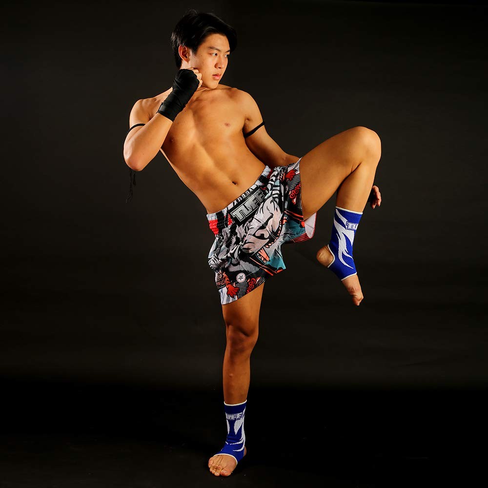 Muay Thai Shorts Tiger Design Lightweight Microfiber Training Kickboxing Gear