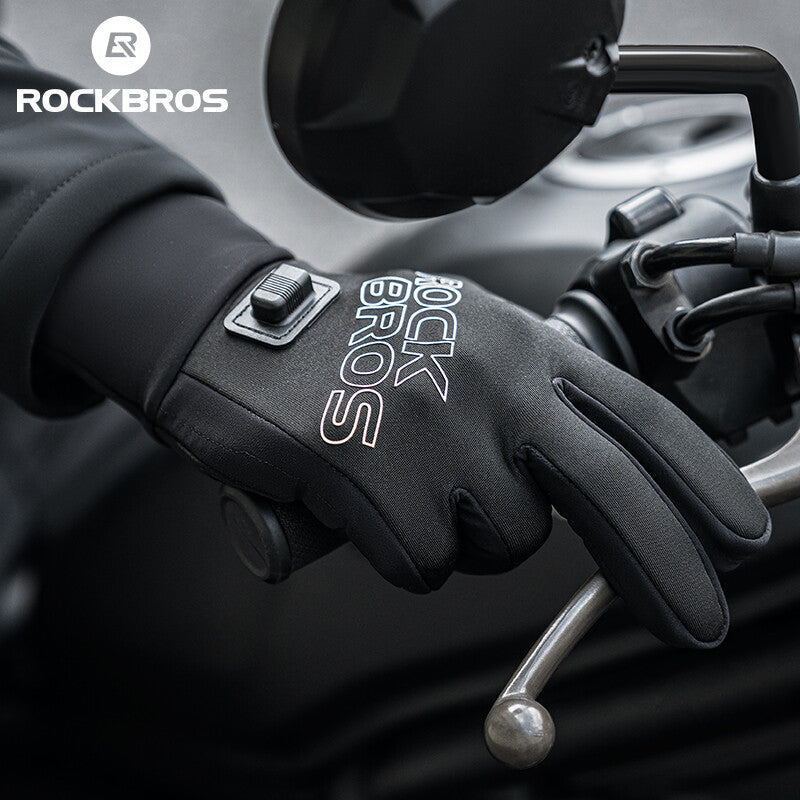 Electric Heated Gloves Touchscreen Windproof Winter Gloves for Cycling, Skiing