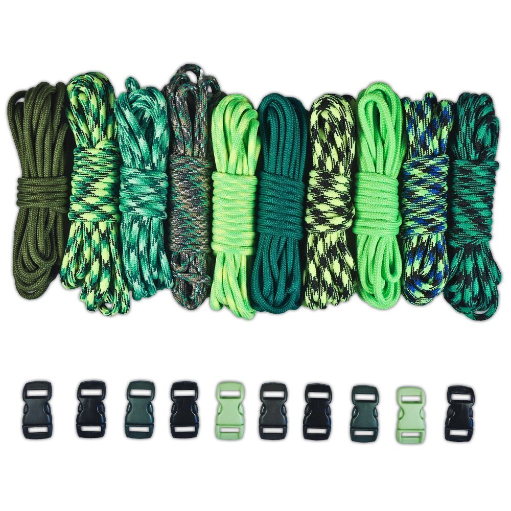 Paracord DIY Bracelet Kit with Buckles - 100 FT Paracord Crafting Set