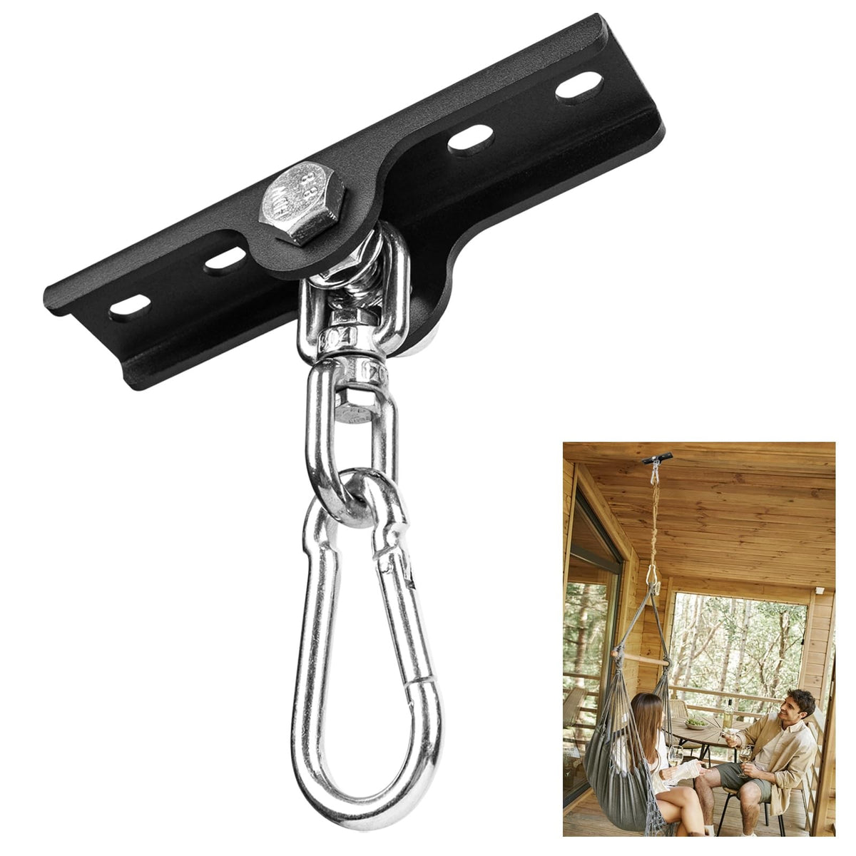 Heavy Duty Metal 360° Swivel Swing Hanger Hooks Mount 400 lbs Capacity