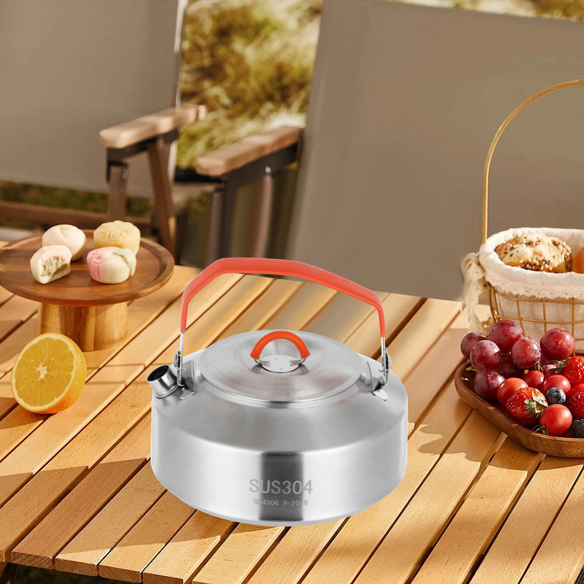 Stainless Steel Camping Kettle — Portable Bushcraft Coffee & Water Boiler