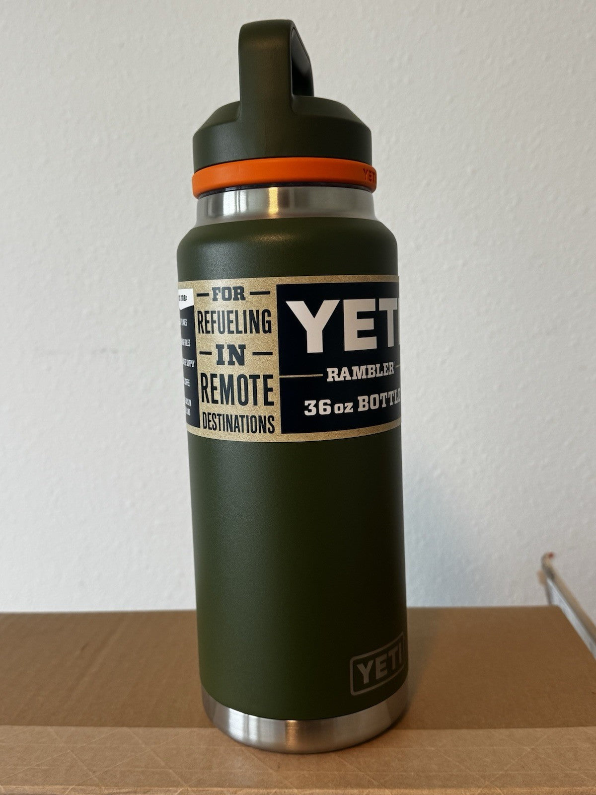 Yeti Rambler 36 oz Insulated Tumbler - Olive and King Crab Orange