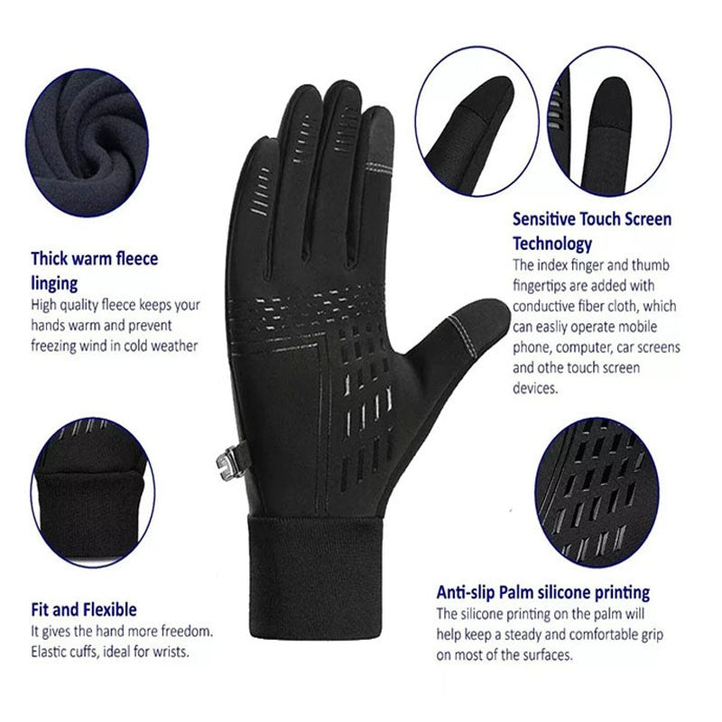 Winter Waterproof Cycling Gloves Touch Screen Bicycle Gloves Outdoor