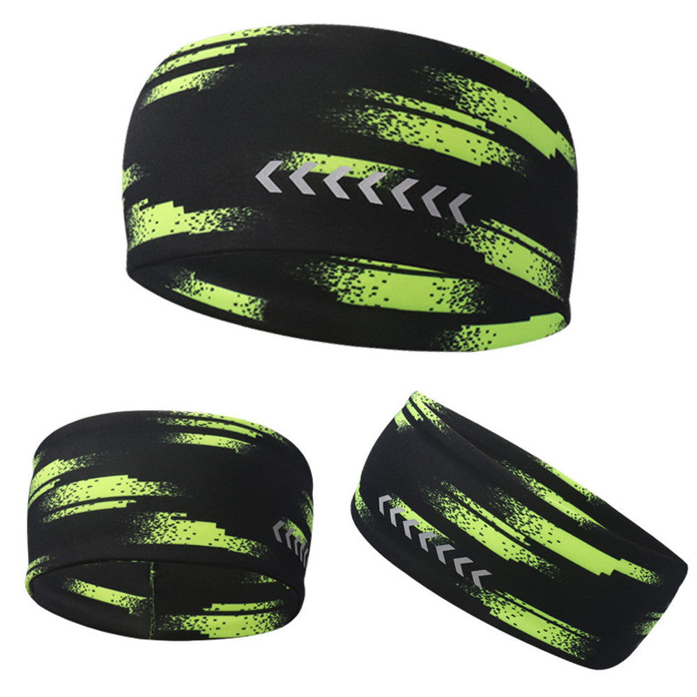 Reflective Sport Headband Moisture Wicking Hair Band for Running Cycling Yoga