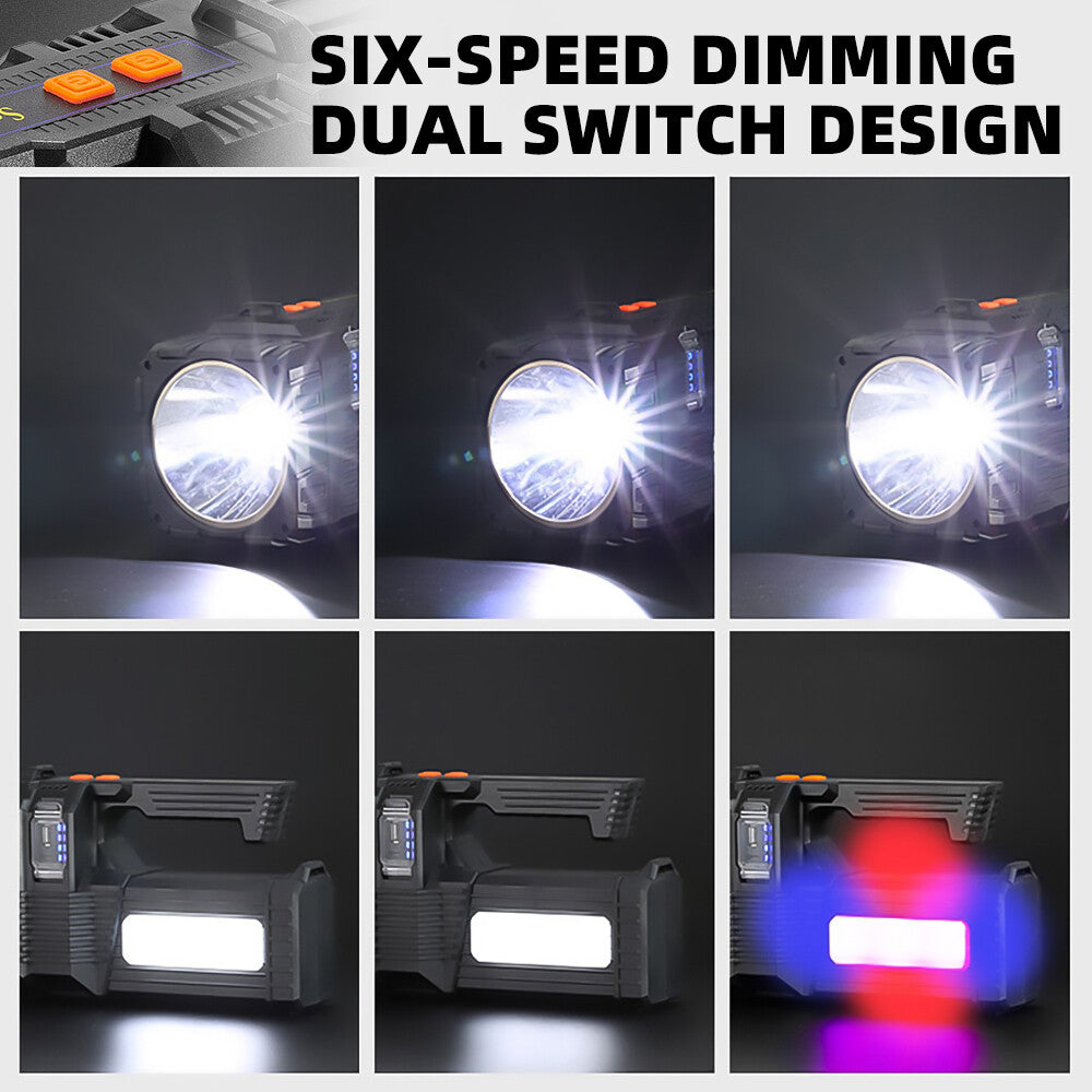 Super Bright 10 Million Lumens Rechargeable Handheld Spotlight with Solar & Power Bank