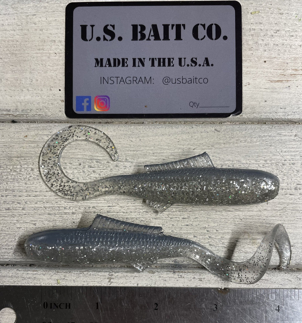 Artificial Swimbait Minnows 4 Inch Clear Silver Gray - Lot of 15