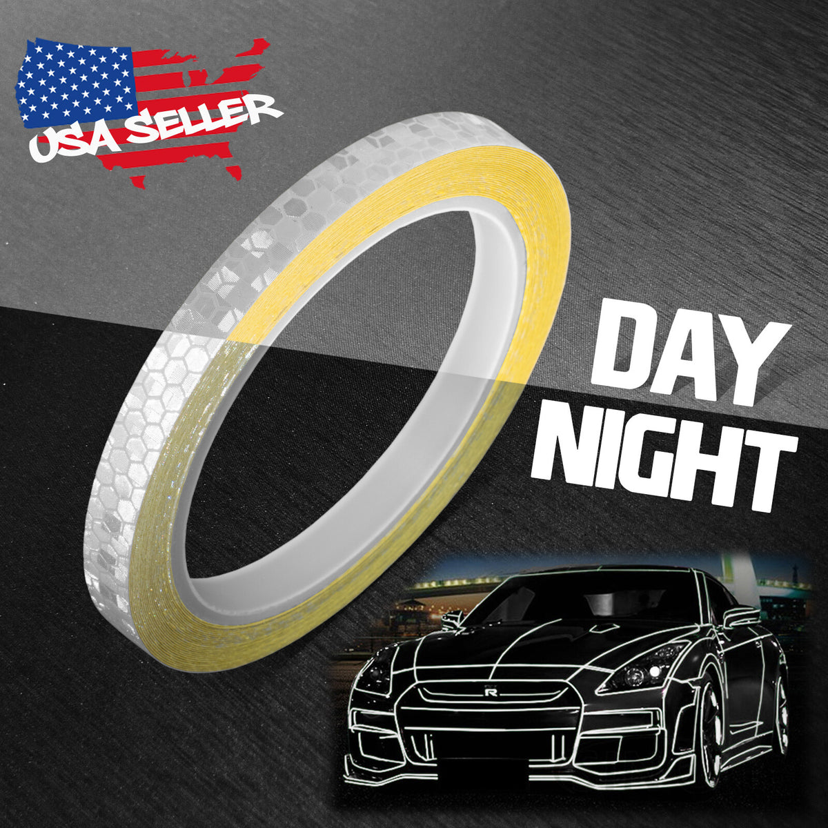 Reflective Safety Tape 26FT Roll Self-Adhesive Pinstripe Decal for Vehicles & Outdoor Gear