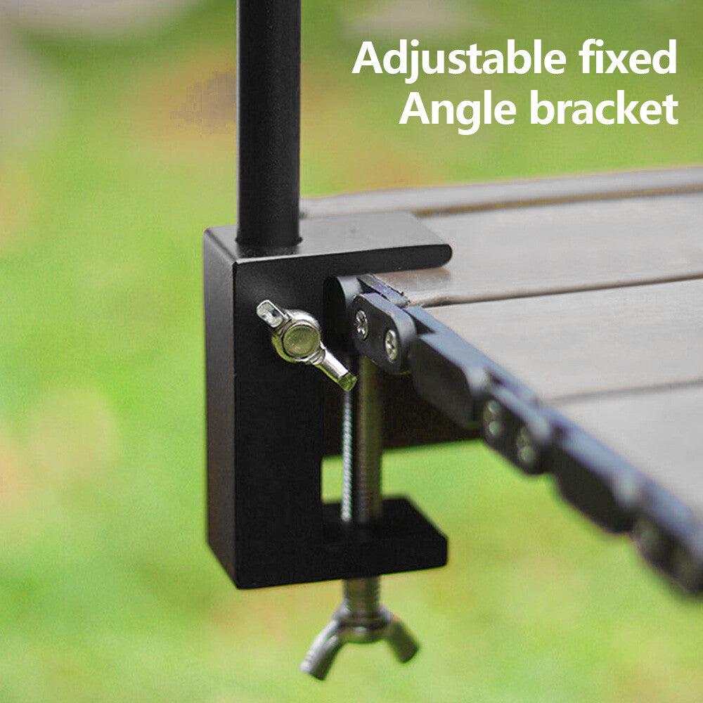 Adjustable Folding Camping Lamp Stand with Hooks for Outdoor Lighting