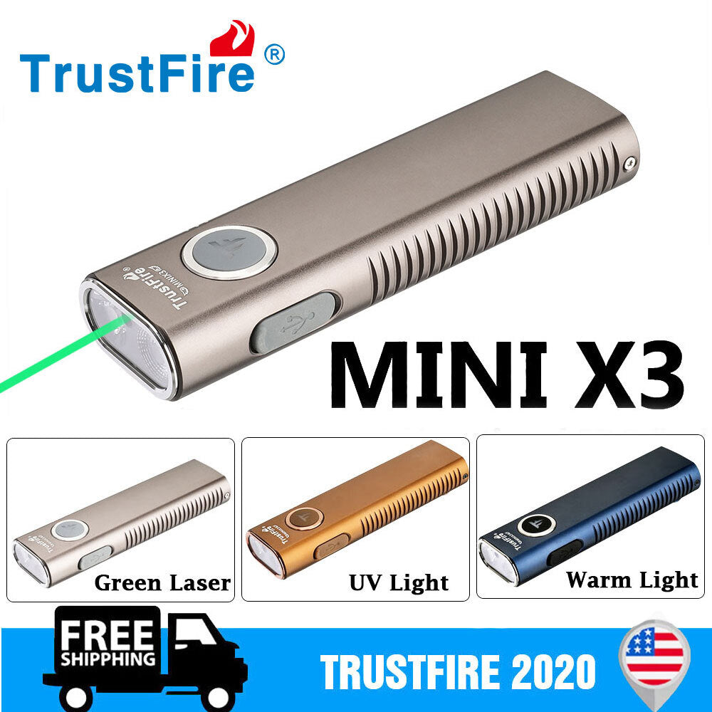 TrustFire Pro Flat EDC Flashlight with LED, UV, and Laser - Small Powerful Light