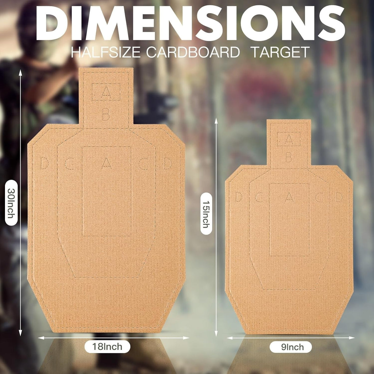100 Pcs Shooting Cardboard Targets for Competition & Practice, 15x9 Inches