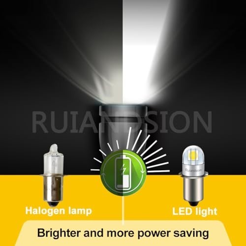 6V LED Flashlight Bulb P13.5S Non-Polarity Bright White Light Replacement