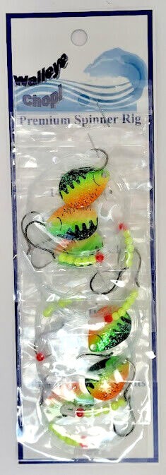 Walleye Spinner Harness Set with Double Hooks and Blades - Multiple Colors