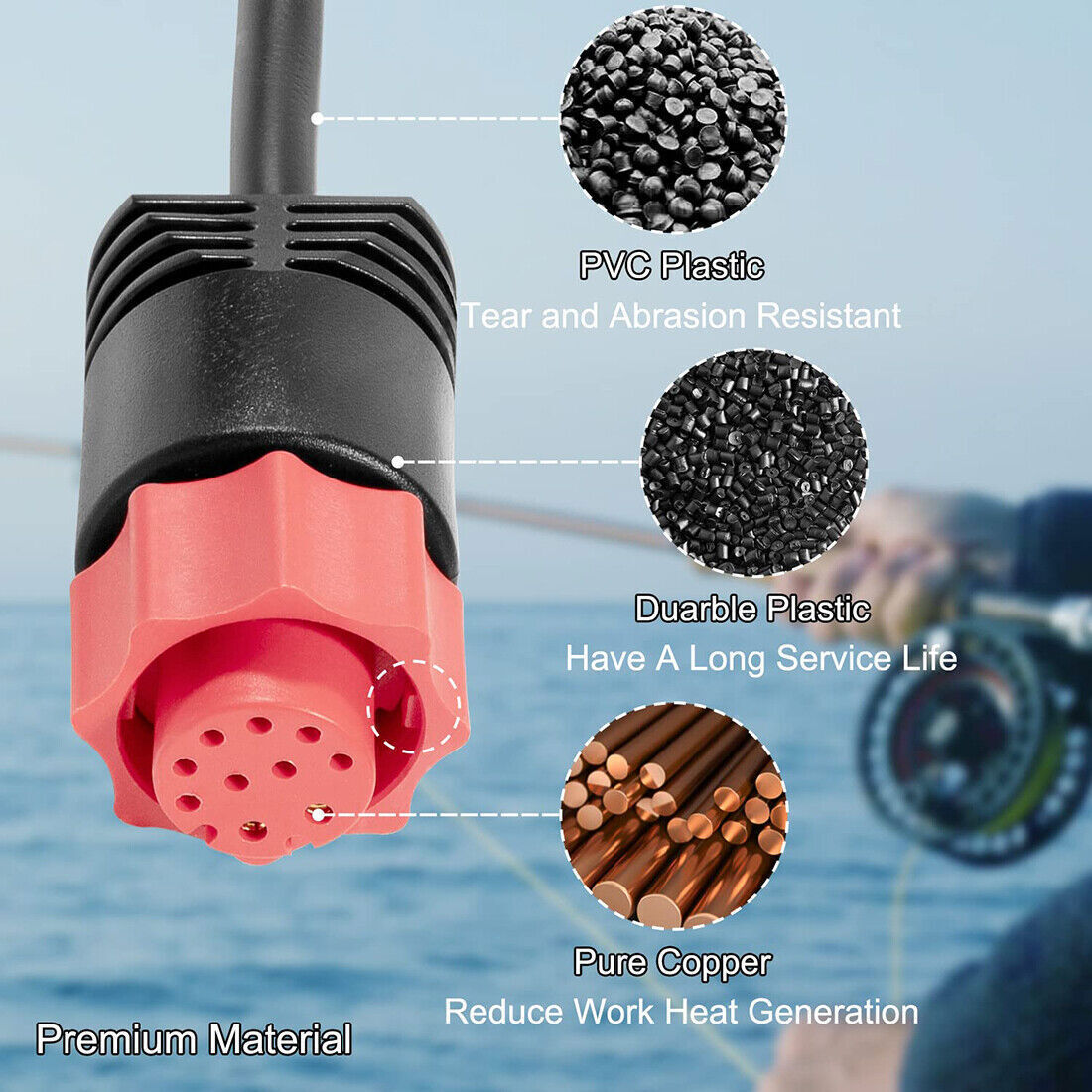 2-Wire Power Cable for Lowrance HDS Elite Ti Hook Mark GPS Fishfinder