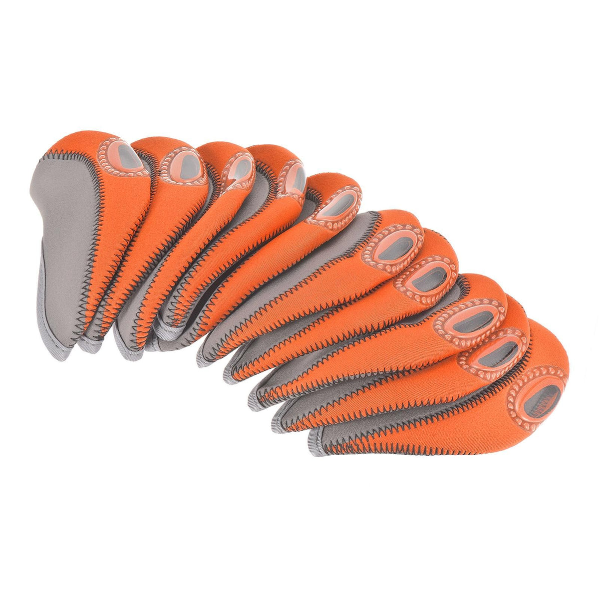 Golf Club Iron Head Covers with Visible Window Protector 10 Pack - Waterproof & Wear-Resistant