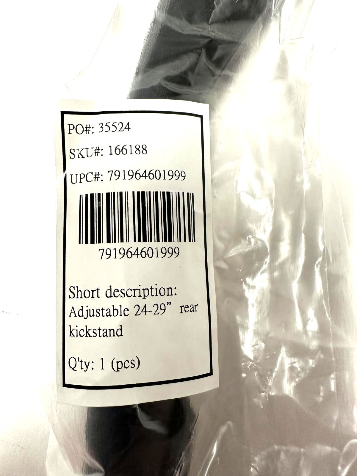 Adjustable 24-29 Inch Bicycle Kickstand Alloy Rear Mount Black 40mm Threaded