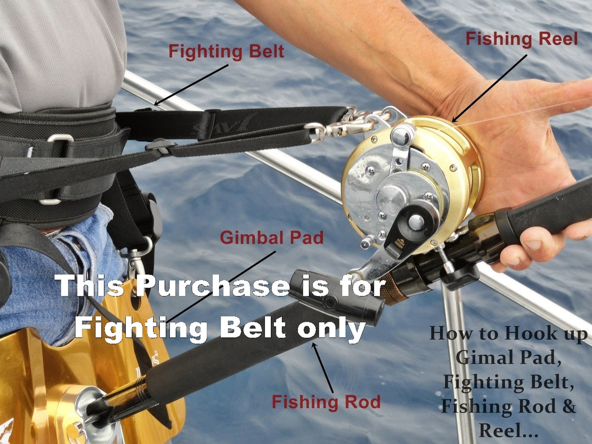 Fishing Belt with Reel Harness for Big Game Jigging - Size M