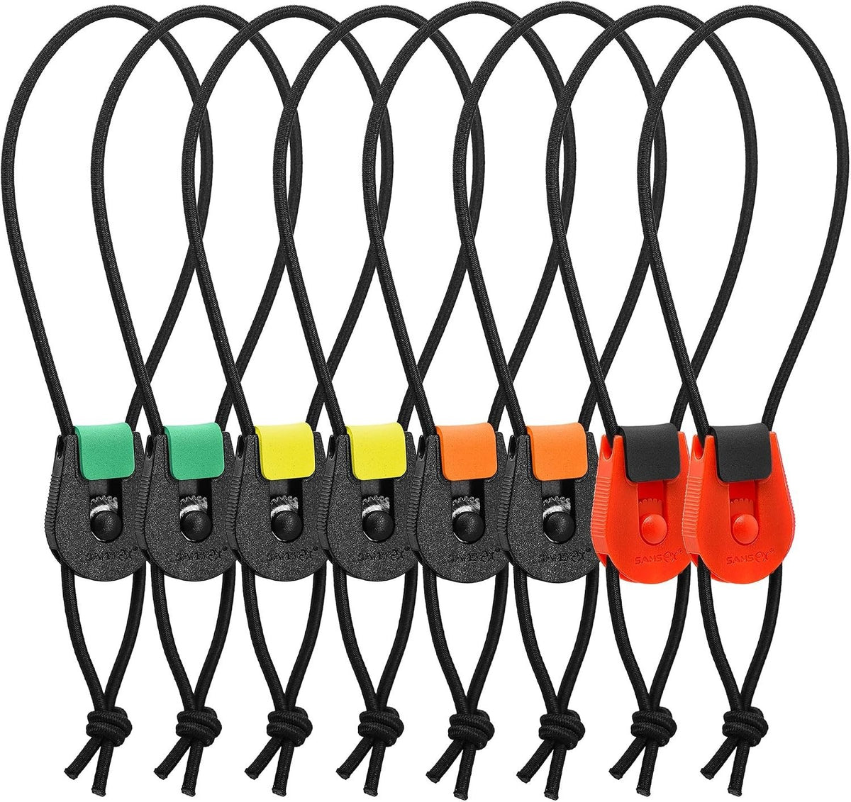 Adjustable Fishing Rod Straps Pack of 8 with Color-Coded Elastic Bands