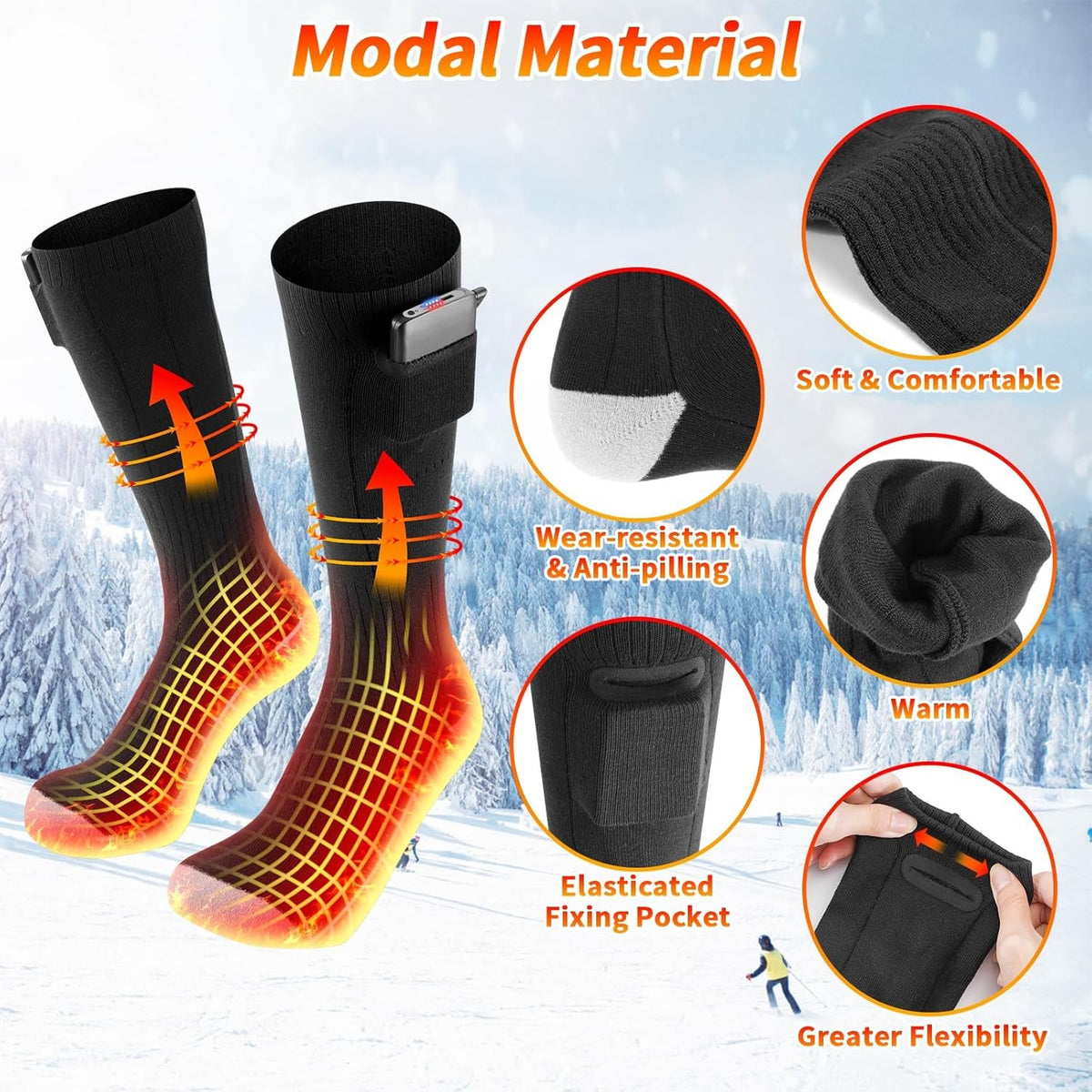 Rechargeable Heated Gloves and Socks Set - USB Winter Thermal Wear