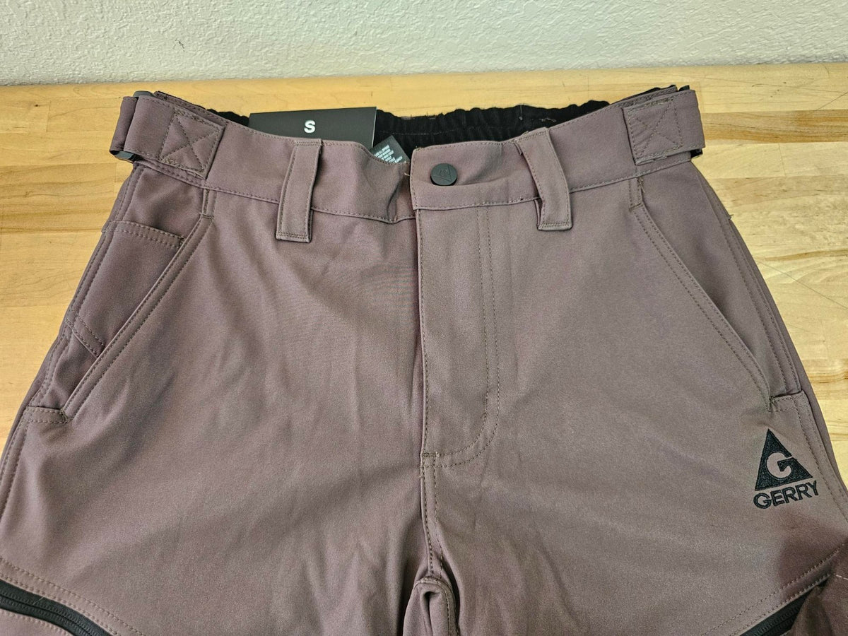 Men's Fleece-Lined Snow Pants with ZIP Pockets - Brown, Size Small