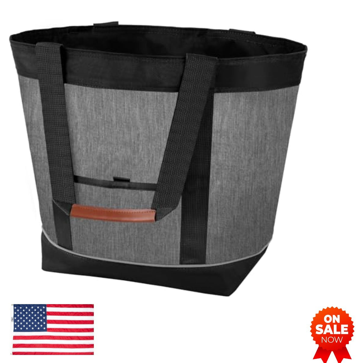 Insulated Cooler Bag 24L, Holds 30 Cans, Leakproof Soft Grocery Travel Beach