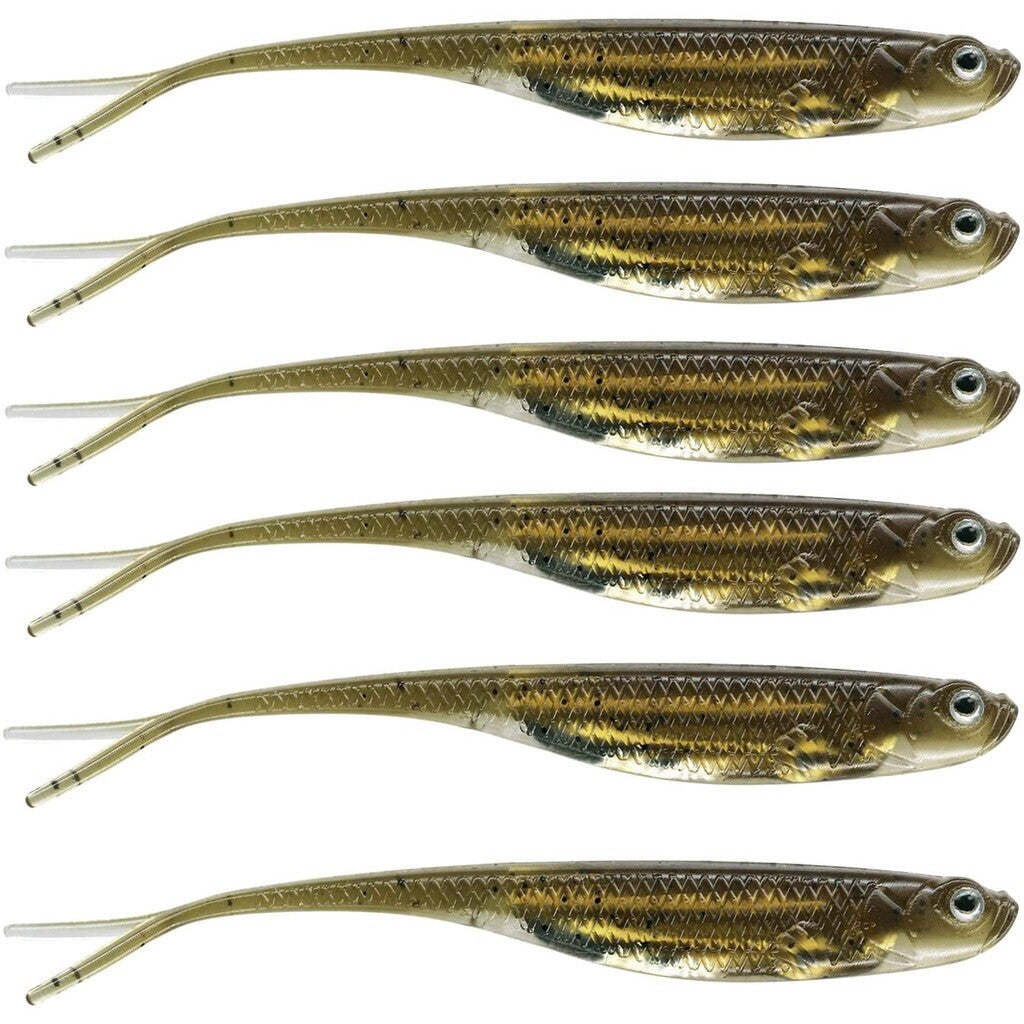 Soft Shad Minnow Swimbait Drop Shot Lures for Bass Pike Walleye Crappie - 6 Pack