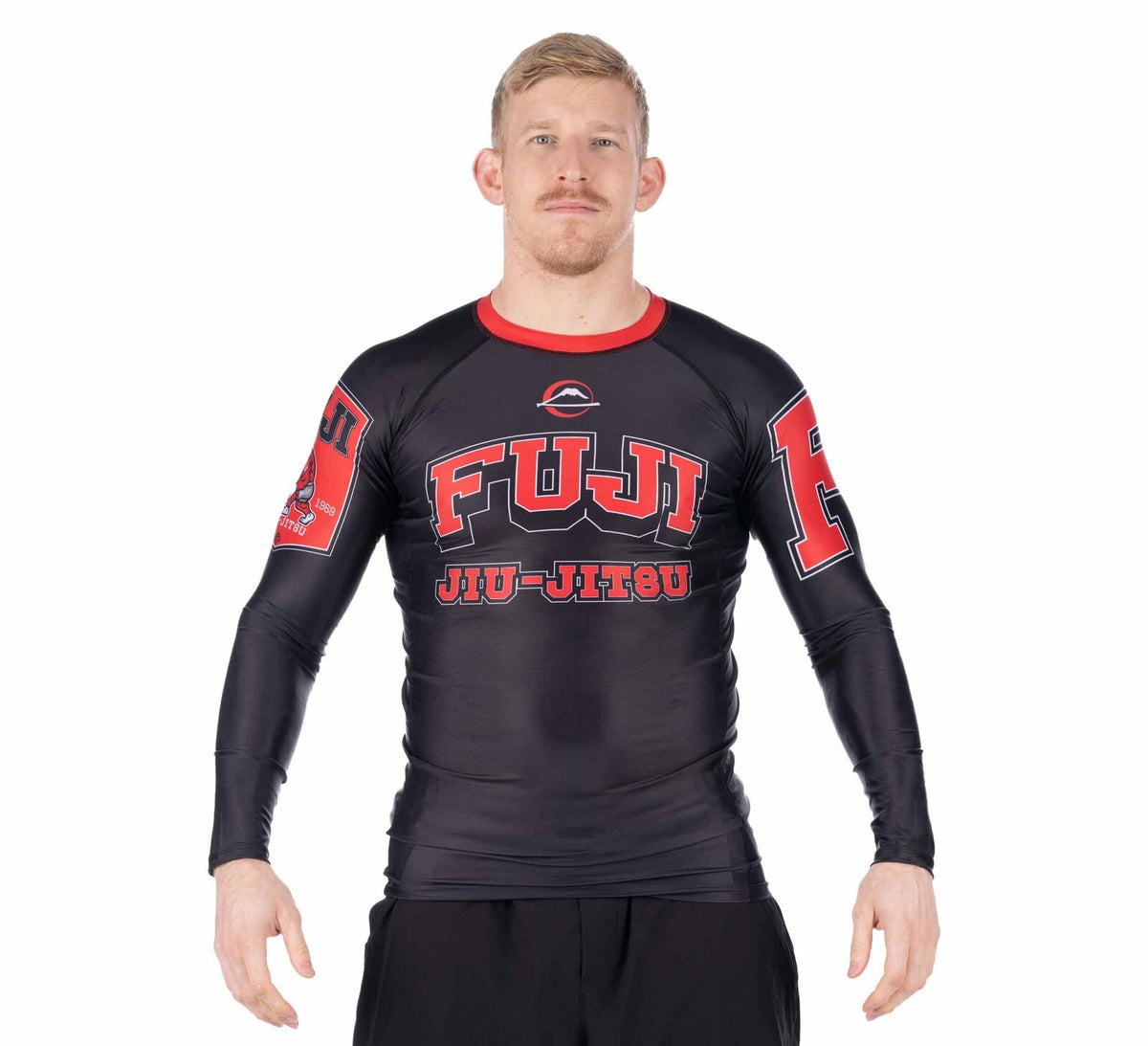 MMA Long Sleeve Rashguard for Brazilian Jiu-Jitsu & Training - Black Red