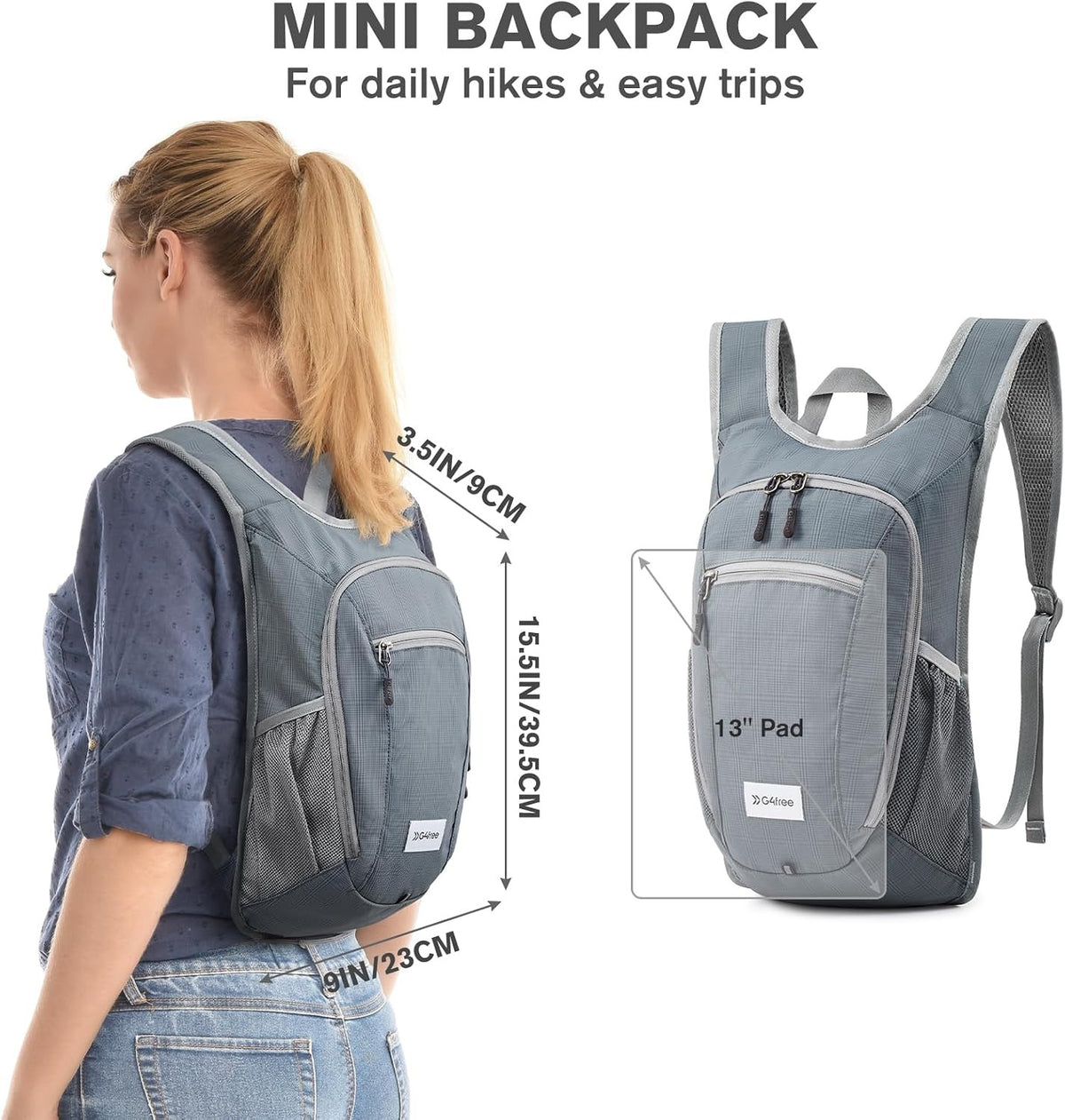 Lightweight Packable Hiking Backpack 10L/15L Travel Daypack