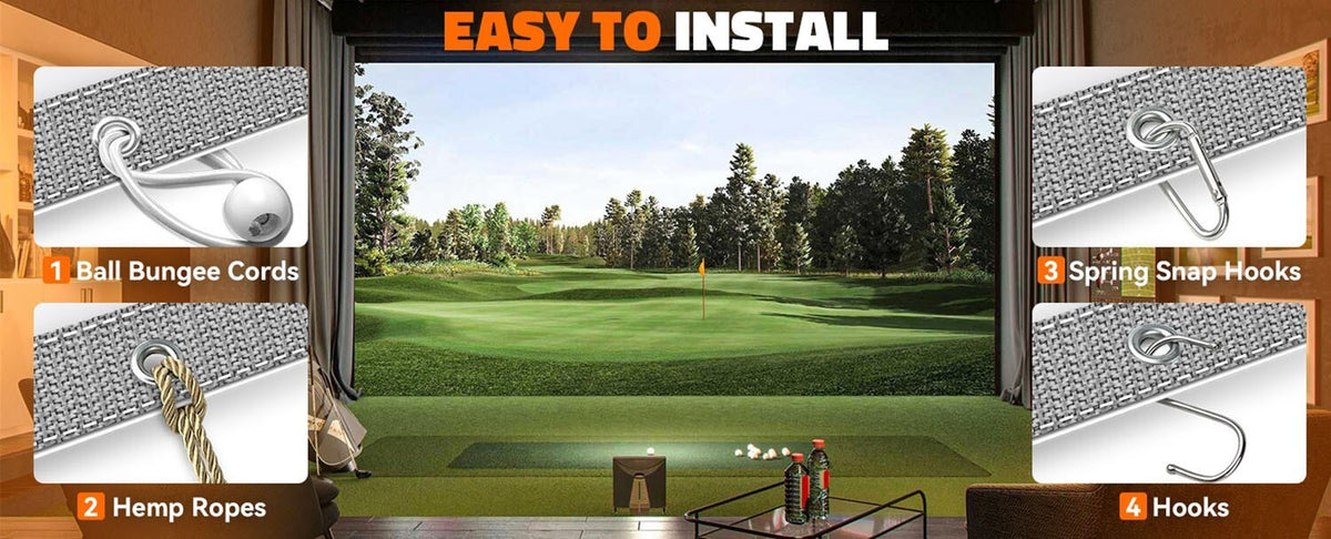 Golf Impact Screen 8x10 ft for Home Garage Indoor Practice Durable Impact-Resistant