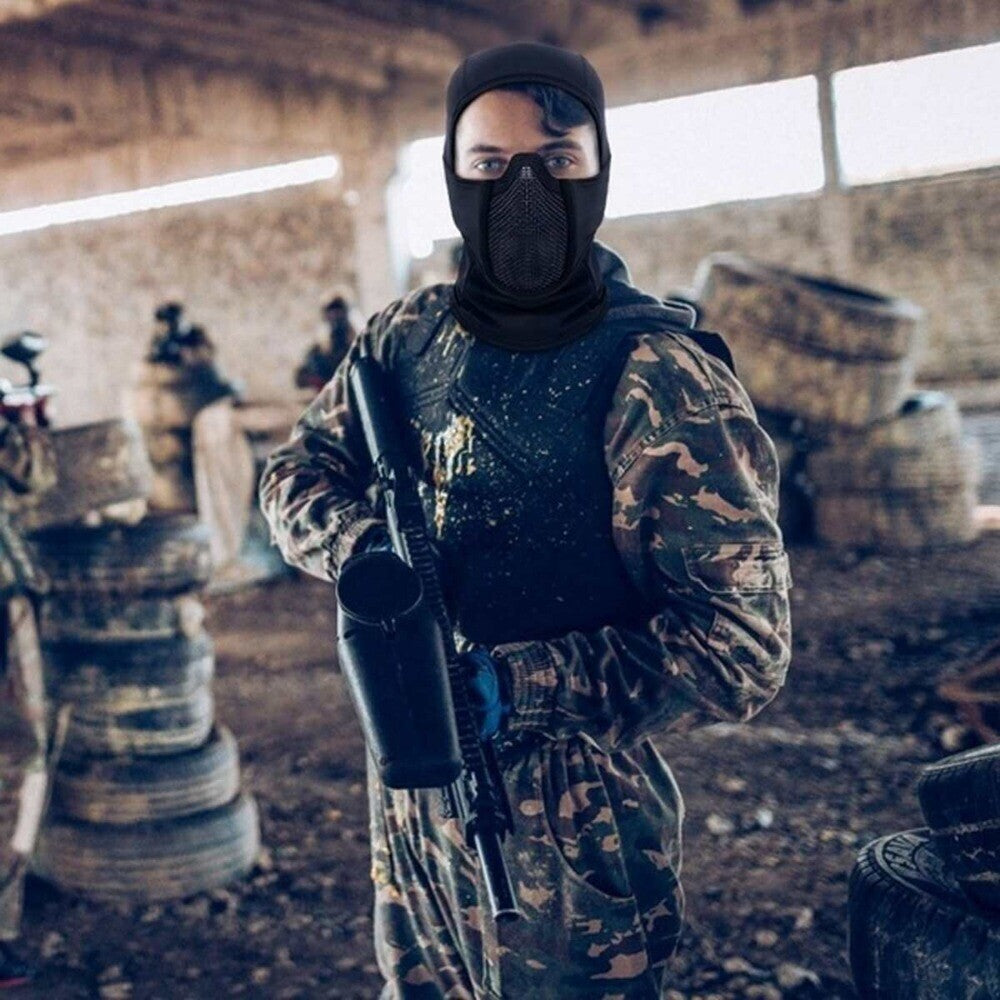 Tactical Balaclava with Steel Mesh Face Mask for Airsoft and Outdoor Sports