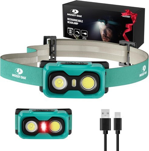 Rechargeable LED Headlamp Waterproof Lightweight Camping Headlight - 600 Lumens