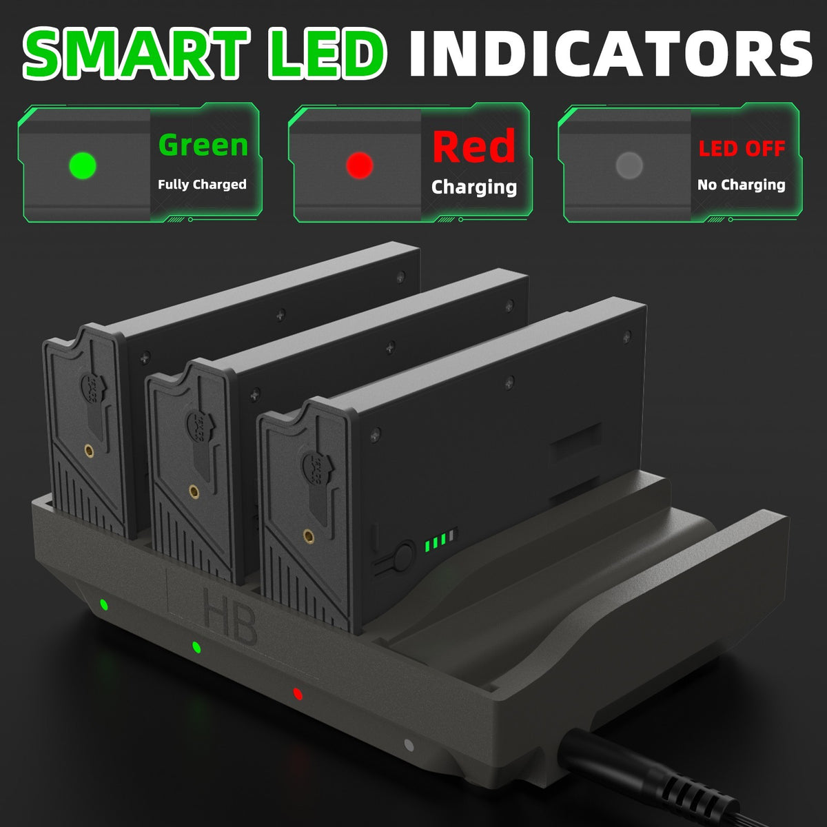 4-Port Lithium Cartridge Charger for Tactacam Reveal EM6 Batteries
