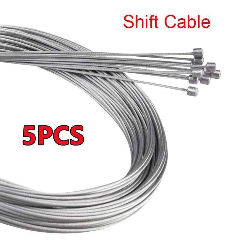 Bicycle Brake and Gear Cable Set 2M for MTB and Road Bikes - Silver