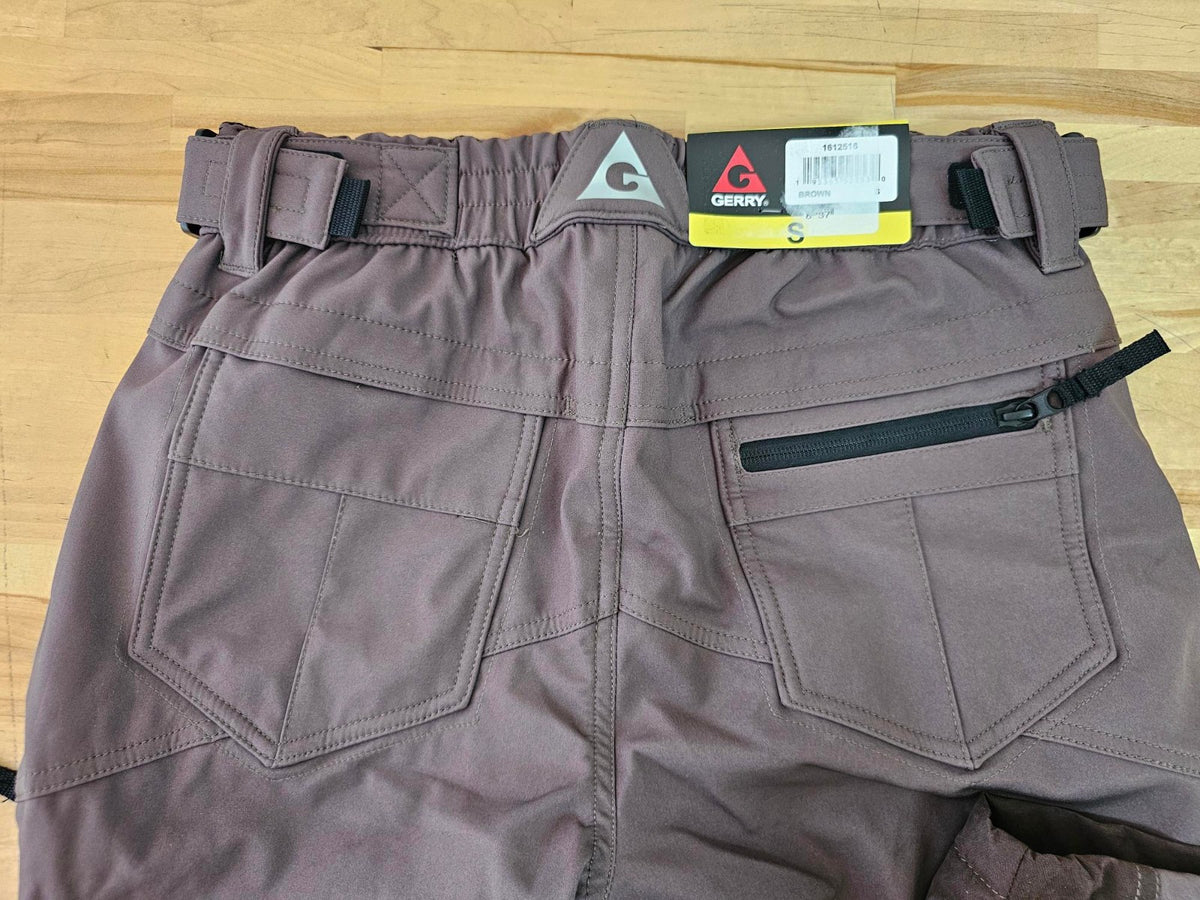 Men's Fleece-Lined Snow Pants with ZIP Pockets - Brown, Size Small