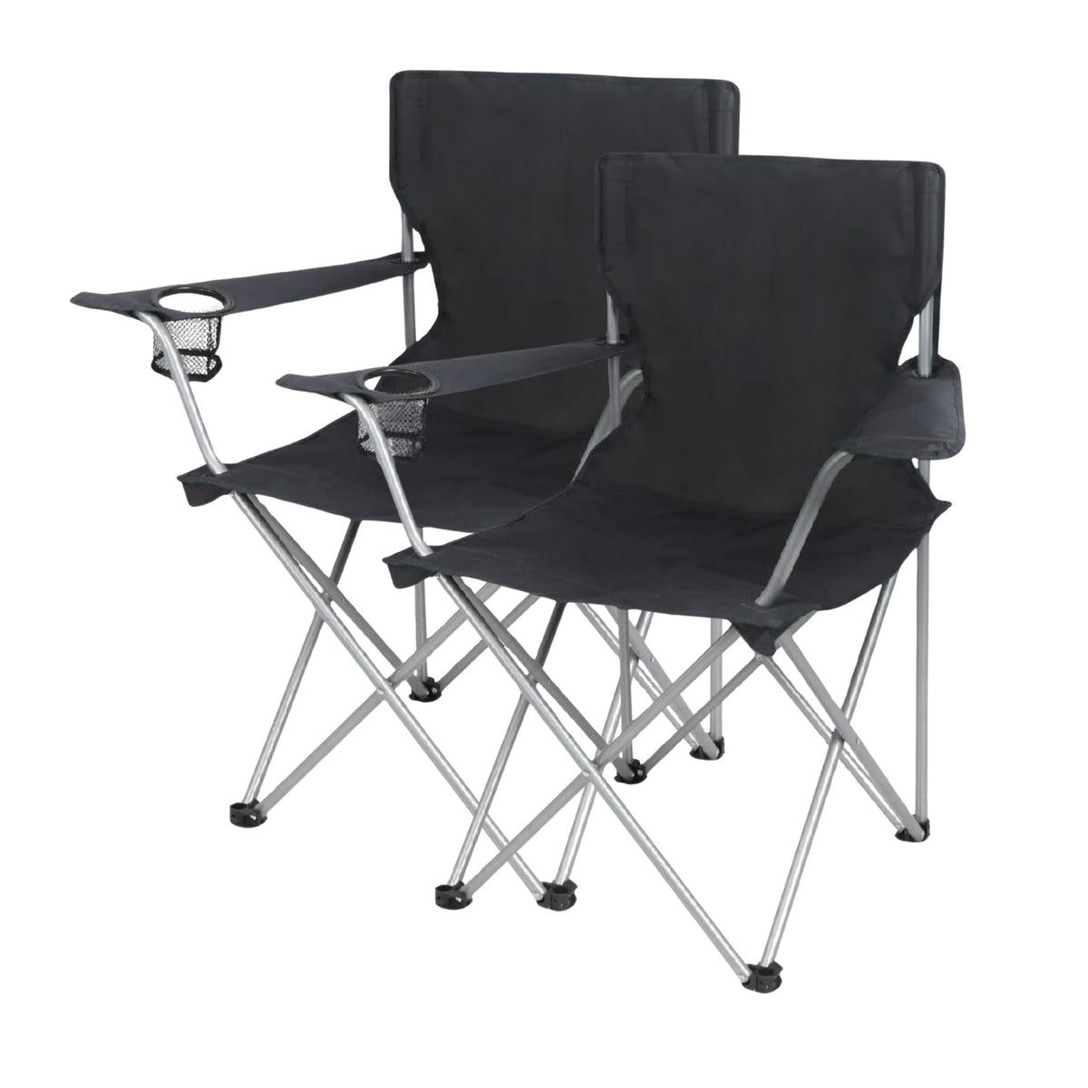Heavy Duty Folding Camping Chair with Cup Holder - Oversized Portable Seat