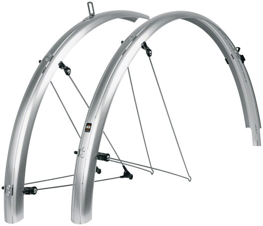 Full Coverage Aluminum Bicycle Fenders Set for 700c Wheels - 45mm Width