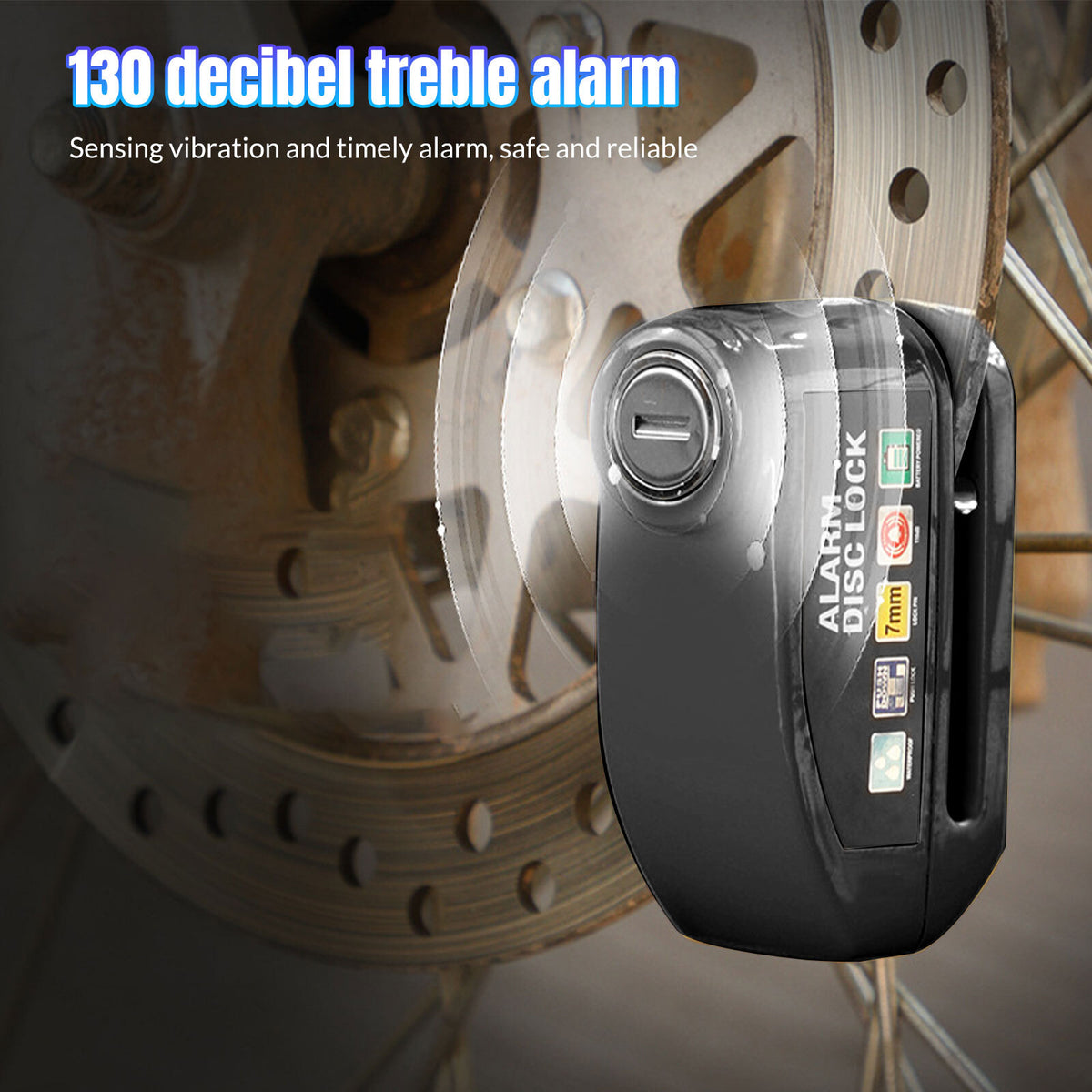 Anti-Theft Bicycle Disc Lock with Alarm for Motorcycle Scooter Security