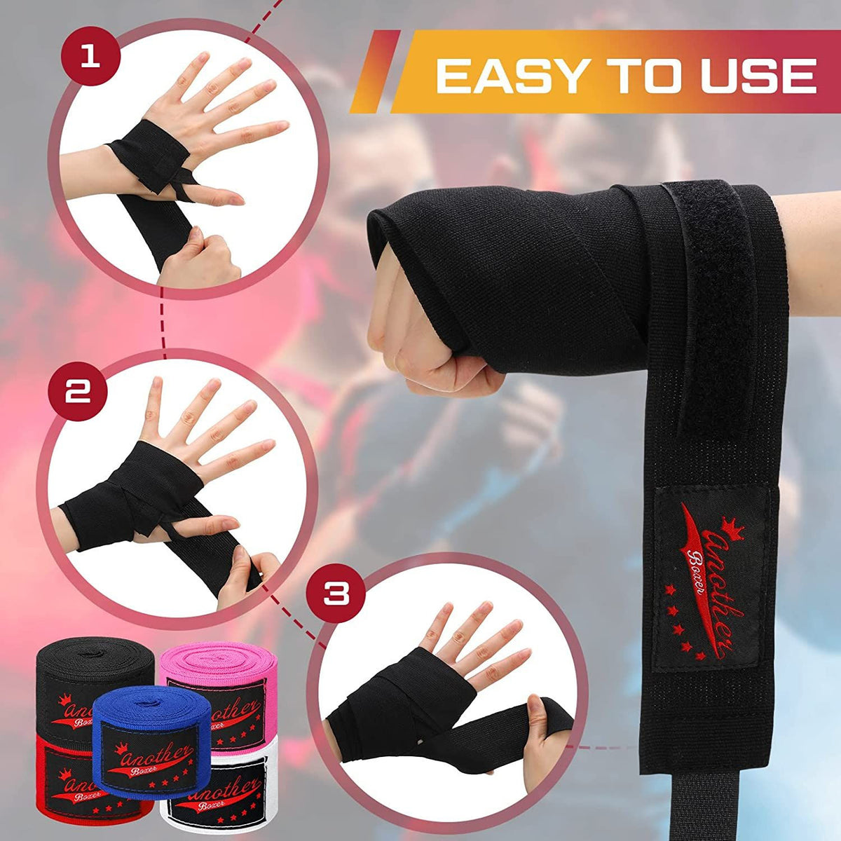 30 Pcs Boxing Hand Wraps 180 Inch Support & Protection - Classic Colors