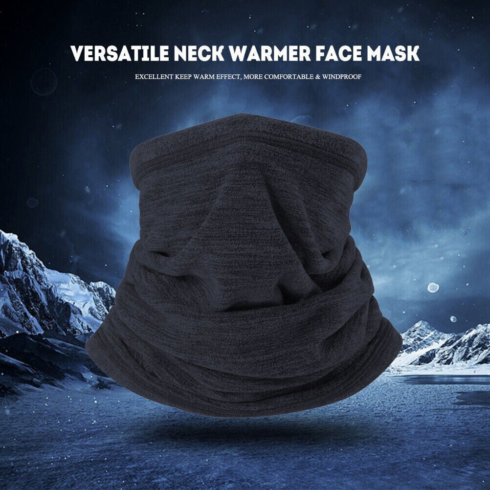 Unisex Winter Fleece Neck Gaiter Face Mask - Windproof & Warm, 2-Pack