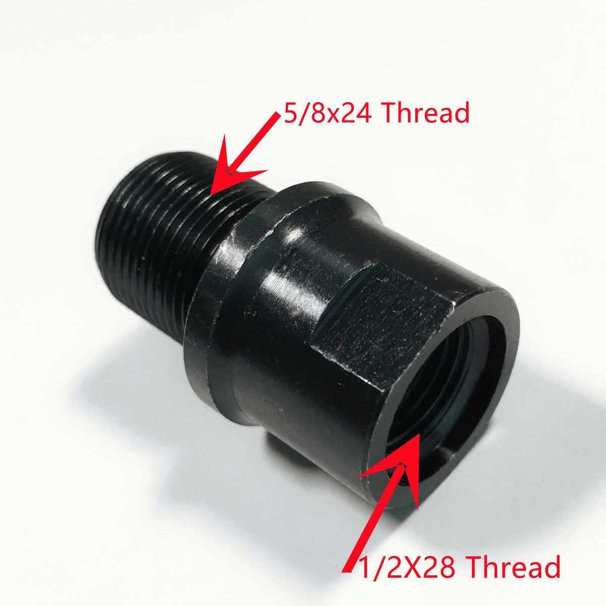 2 Pack Steel 1/2x28 to 5/8x24 Thread Adapters - Heavy Duty Metal Connectors
