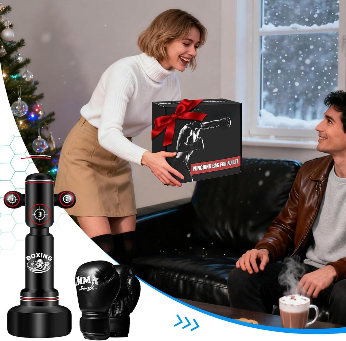 Heavy Freestanding Punching Bag for Adults with Gloves - 70 Inches