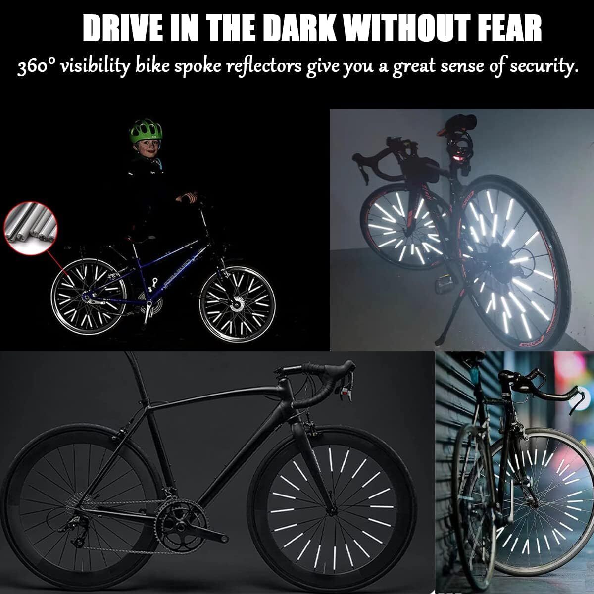Bike Spoke Reflectors Set - 36 Waterproof 360° Visibility Bicycle Safety Accessories