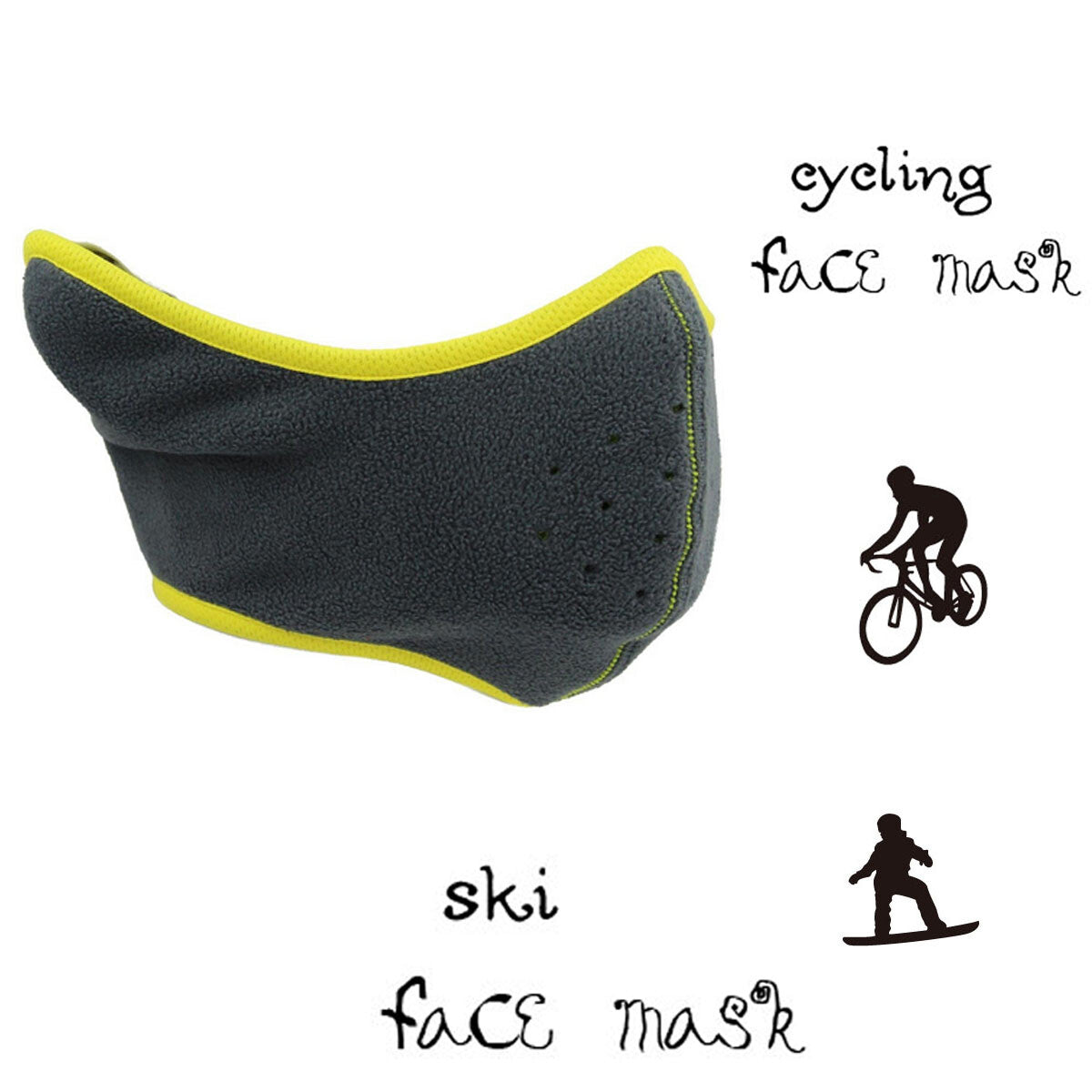 Winter Fleece Half Face Mask Windproof Ski Motorcycle Balaclava Ear Warmer