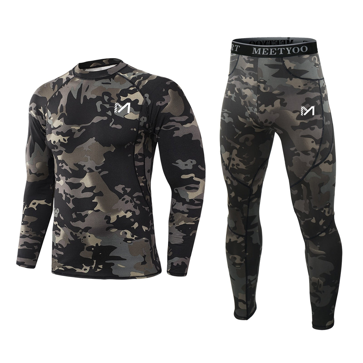 Men's Winter Fleece-Lined Thermal Long Johns Set Warm Underwear