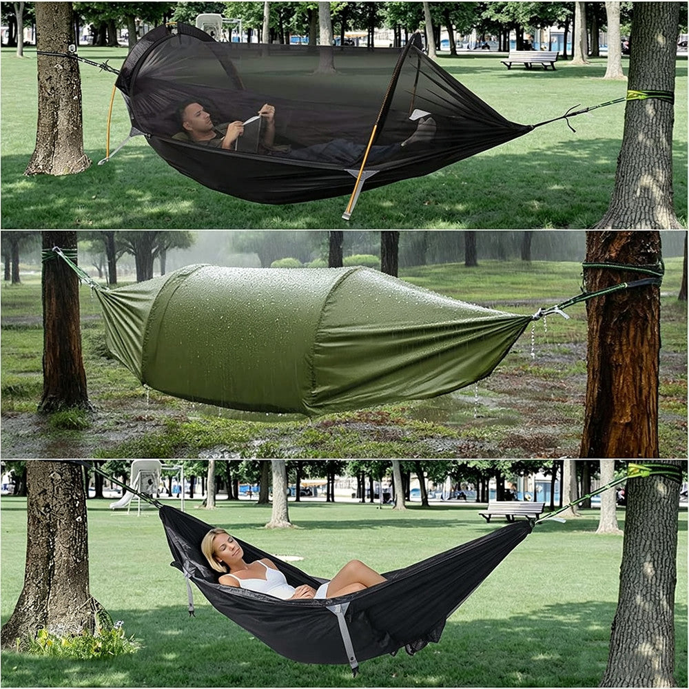 2-in-1 Camping Hammock Tent with Rain Fly and Mosquito Net - Portable & Durable