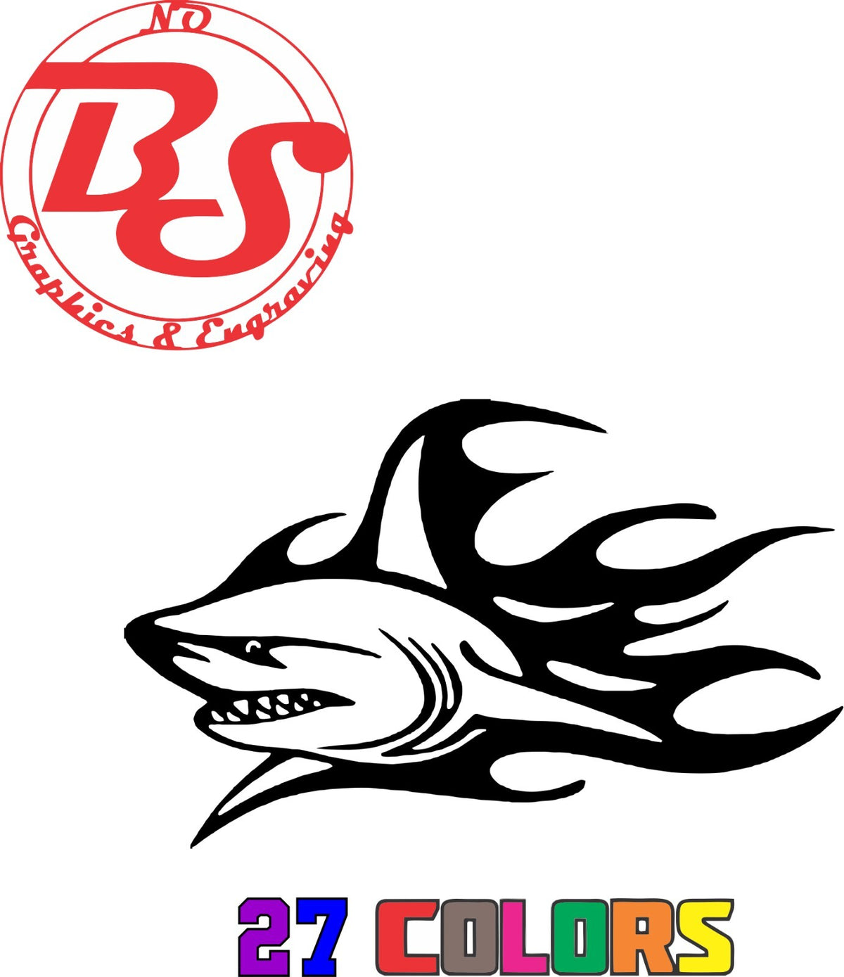 6-Inch Ocean Fish Vinyl Decal - Shark Great White Hammerhead Ocean Salt Water Fish